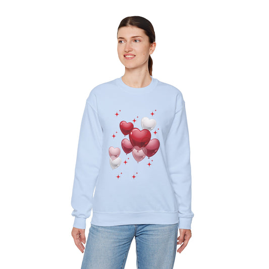 Heart Balloon Unisex Crewneck Sweatshirt - Perfect for Valentine's Day and Love Celebrations