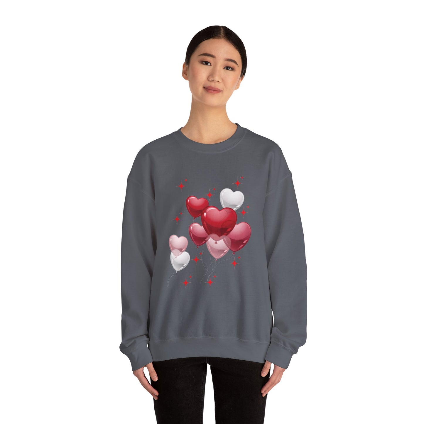 Heart Balloon Unisex Crewneck Sweatshirt - Perfect for Valentine's Day and Love Celebrations