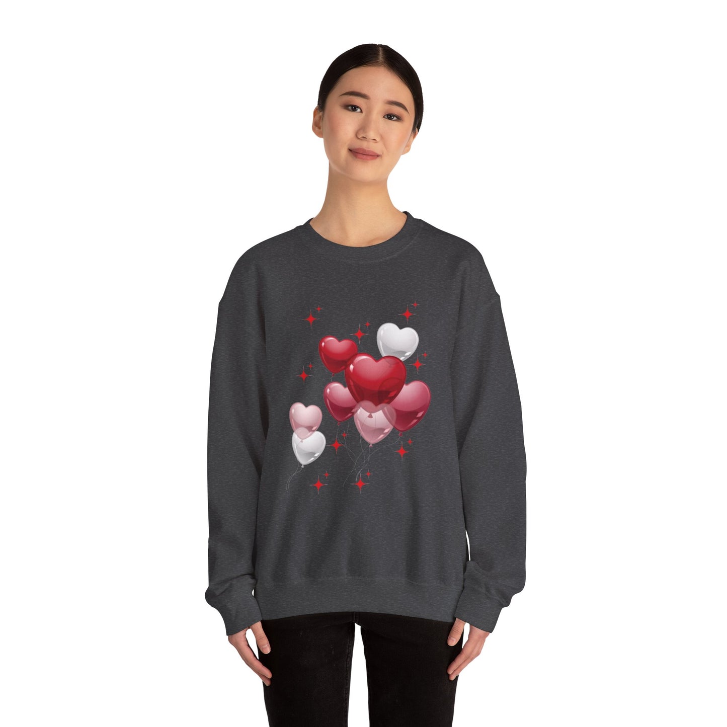 Heart Balloon Unisex Crewneck Sweatshirt - Perfect for Valentine's Day and Love Celebrations