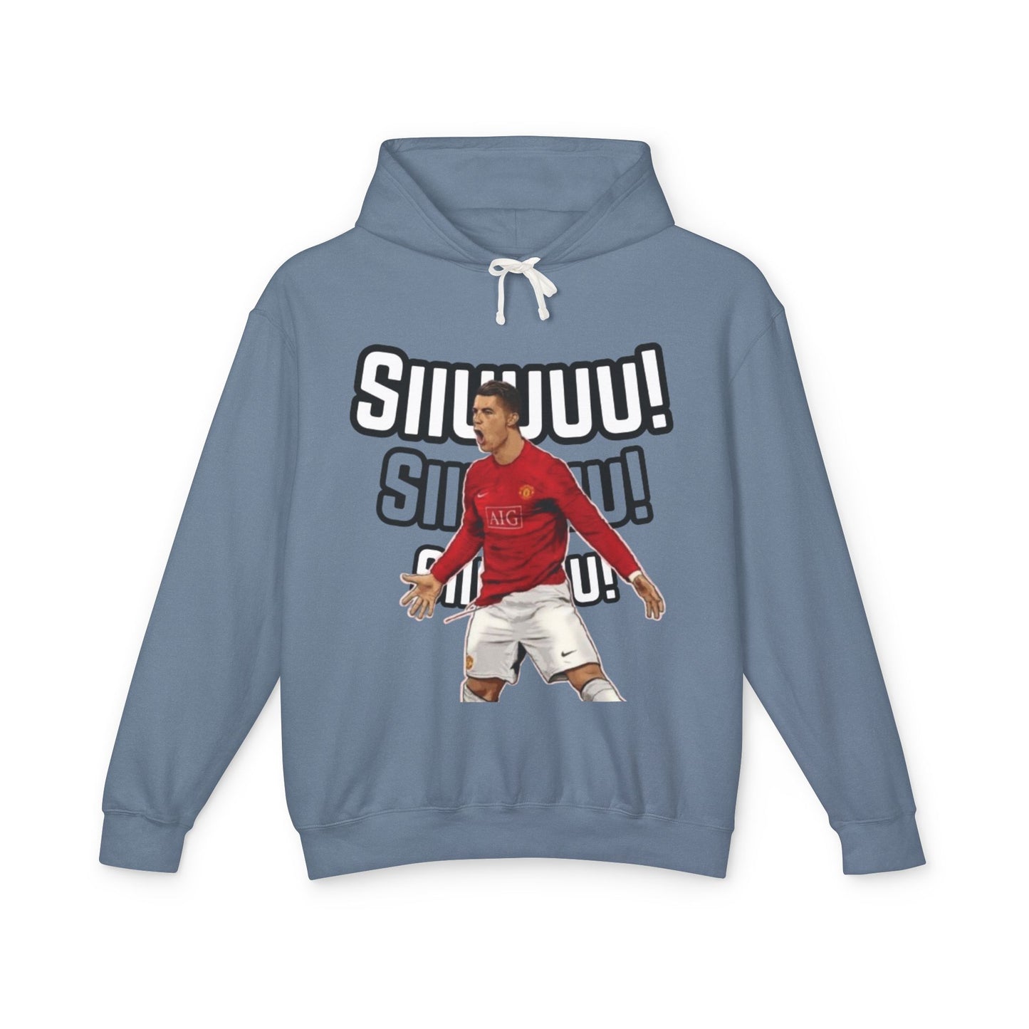 Unisex Lightweight Hooded Sweatshirt - 'Siiimm! Siiimm!' Soccer Inspired Design