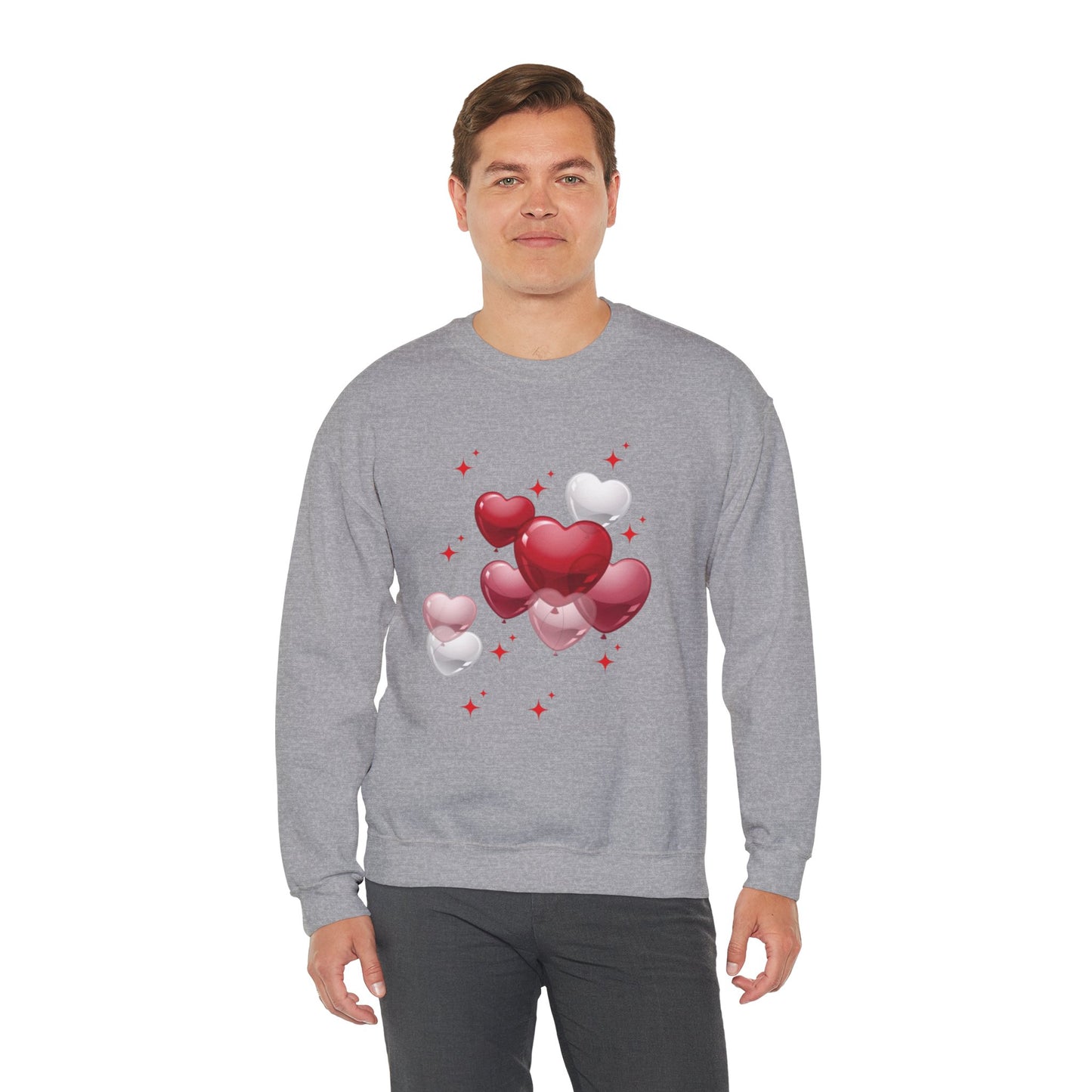 Heart Balloon Unisex Crewneck Sweatshirt - Perfect for Valentine's Day and Love Celebrations