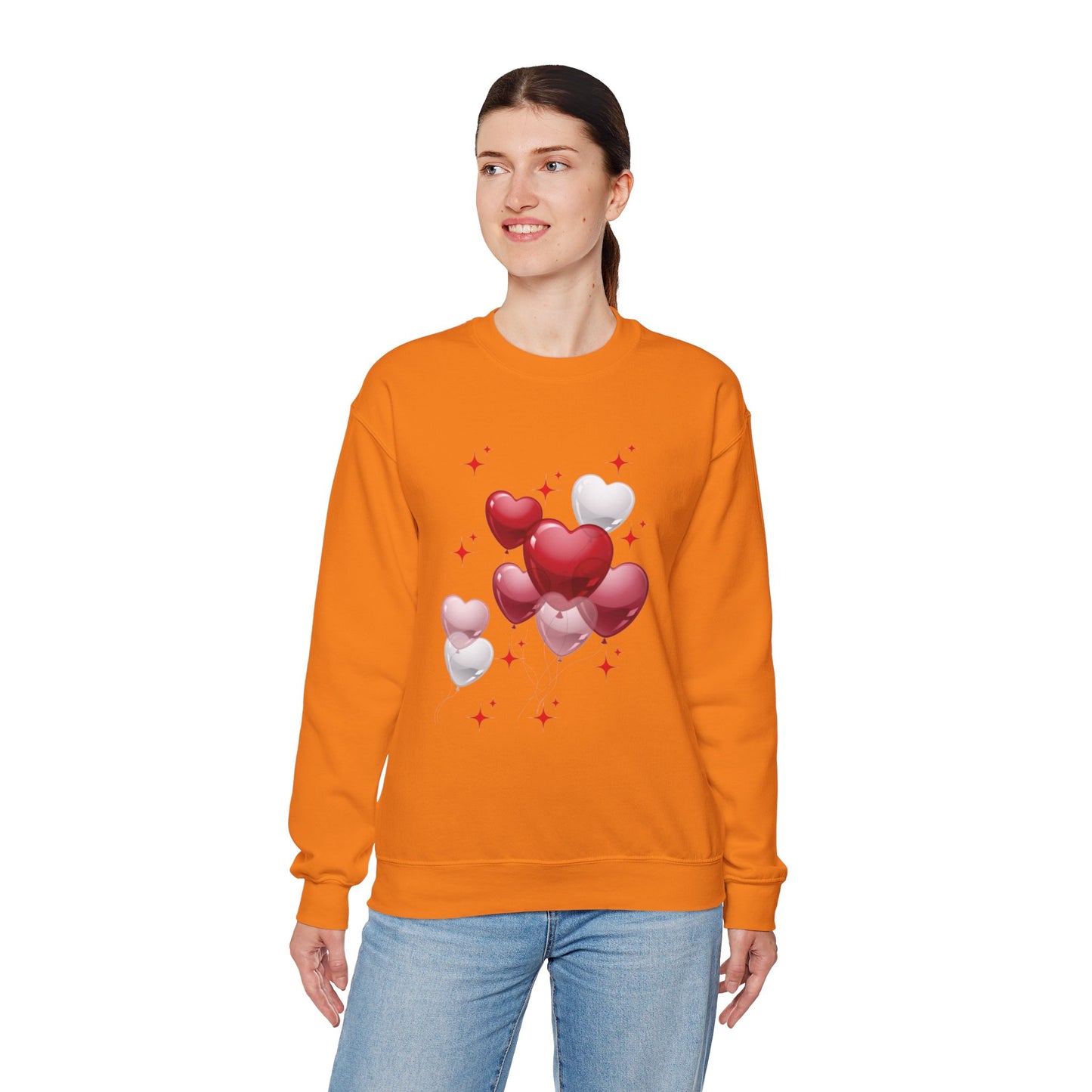 Heart Balloon Unisex Crewneck Sweatshirt - Perfect for Valentine's Day and Love Celebrations