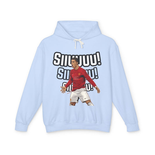 Unisex Lightweight Hooded Sweatshirt - 'Siiimm! Siiimm!' Soccer Inspired Design