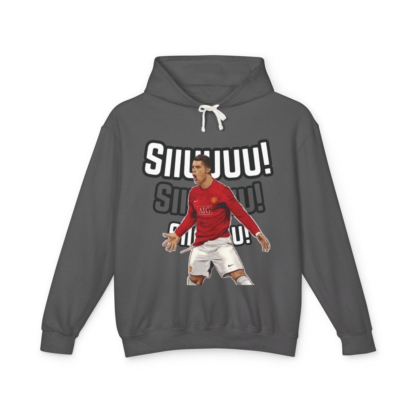 Unisex Lightweight Hooded Sweatshirt - 'Siiimm! Siiimm!' Soccer Inspired Design