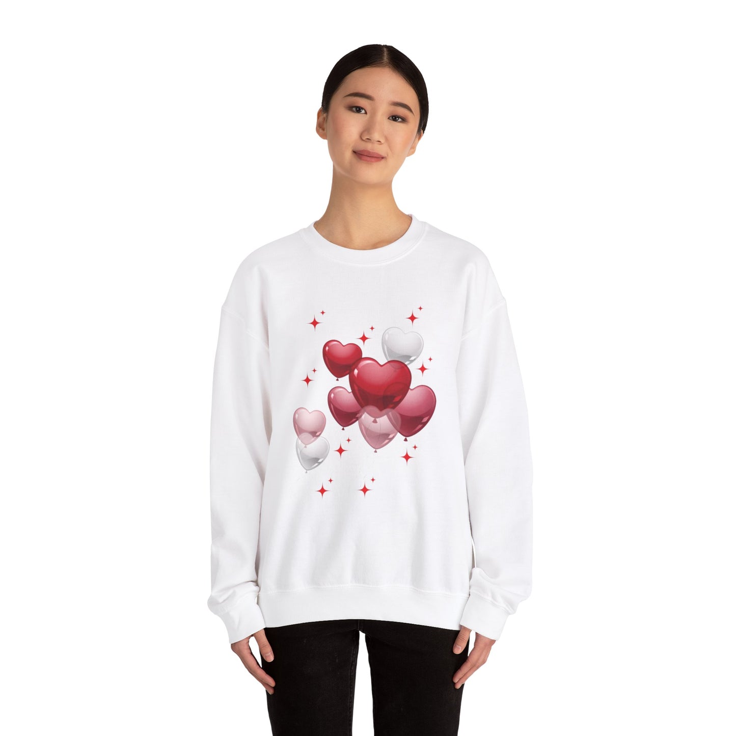 Heart Balloon Unisex Crewneck Sweatshirt - Perfect for Valentine's Day and Love Celebrations