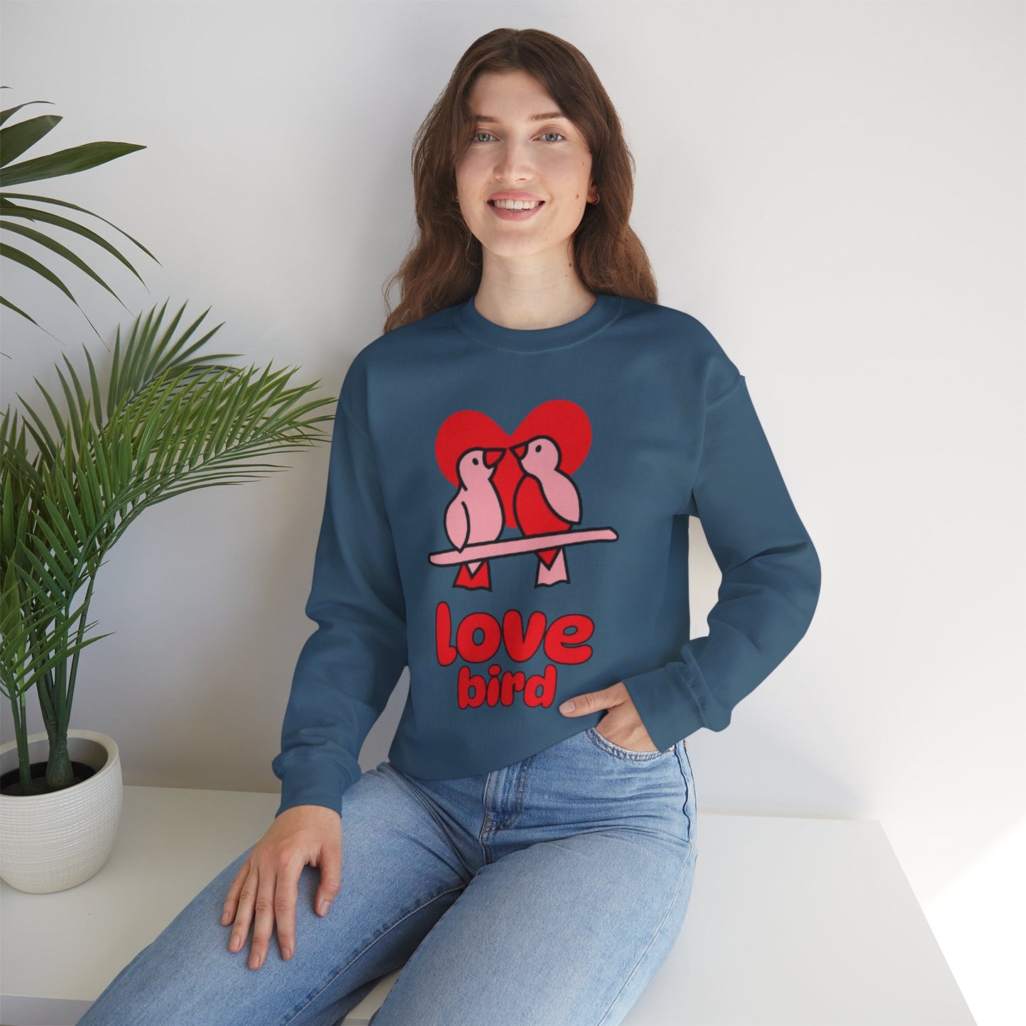 Love Bird Unisex Crewneck Sweatshirt - Cozy Valentine's Day Gift