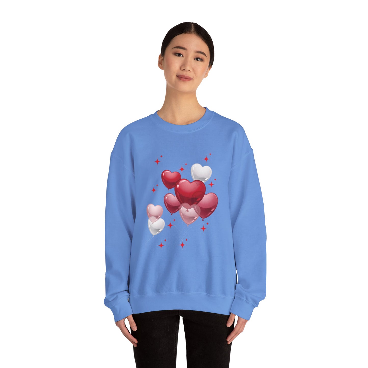 Heart Balloon Unisex Crewneck Sweatshirt - Perfect for Valentine's Day and Love Celebrations